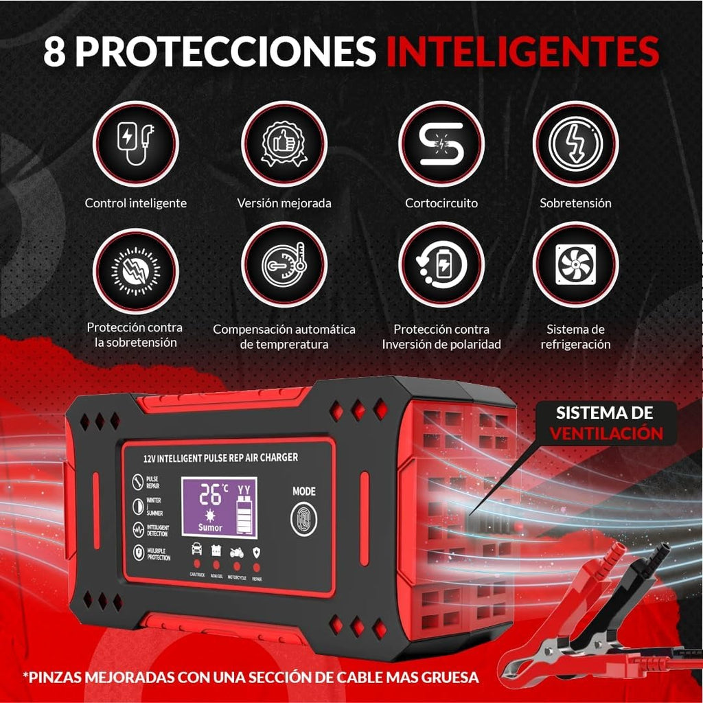Cargado Revividor Baterias Coche 12V6A | Multi vehículos | CarSolutions©