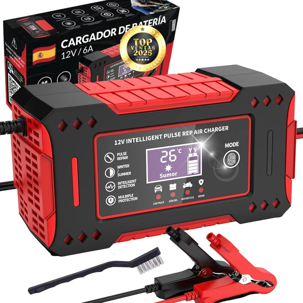 Cargado Revividor Baterias Coche 12V6A | Multi vehículos | CarSolutions©