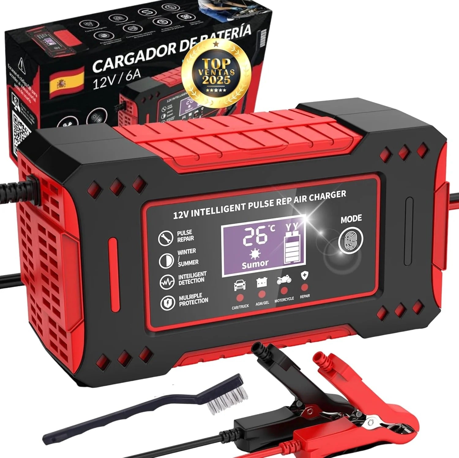 Cargado Revividor Baterias Coche 12V6A | Multi vehículos | CarSolutions©