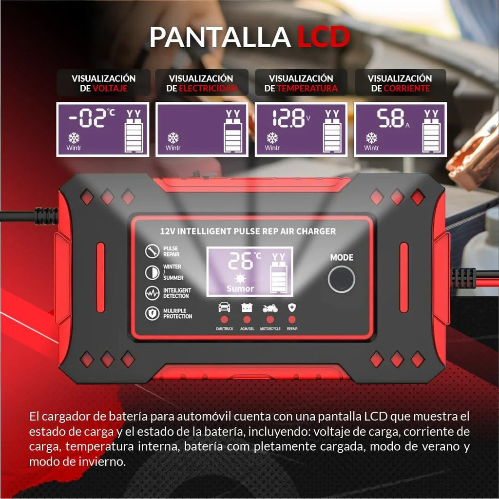 Cargado Revividor Baterias Coche 12V6A | Multi vehículos | CarSolutions©