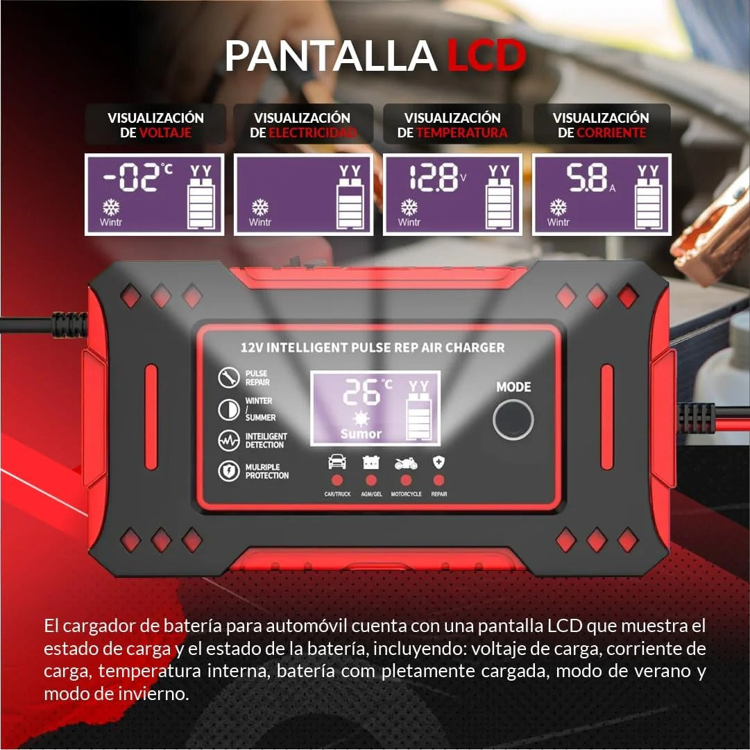 Cargado Revividor Baterias Coche 12V6A | Multi vehículos | CarSolutions©